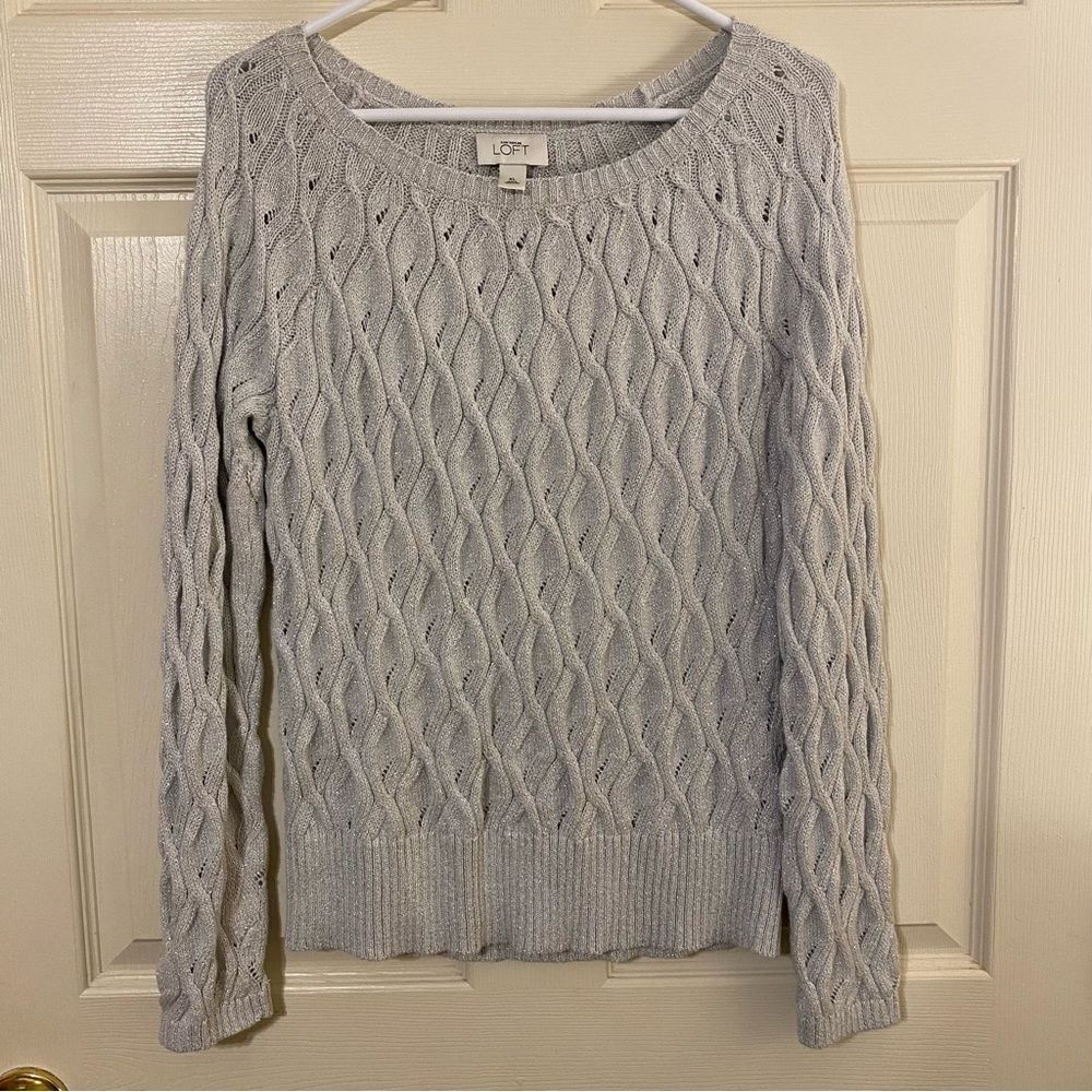 Awesome silver glittery loft sweater